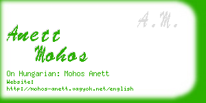 anett mohos business card